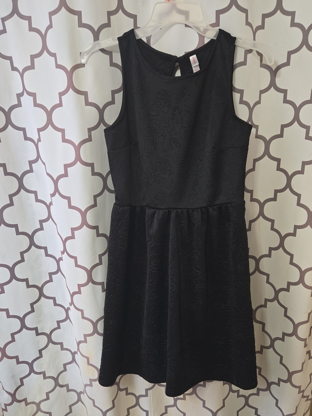 Xhilaration Black Sleeveless Textured Fit & Flare Midi Dress